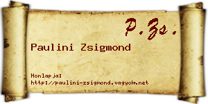 Paulini Zsigmond névjegykártya